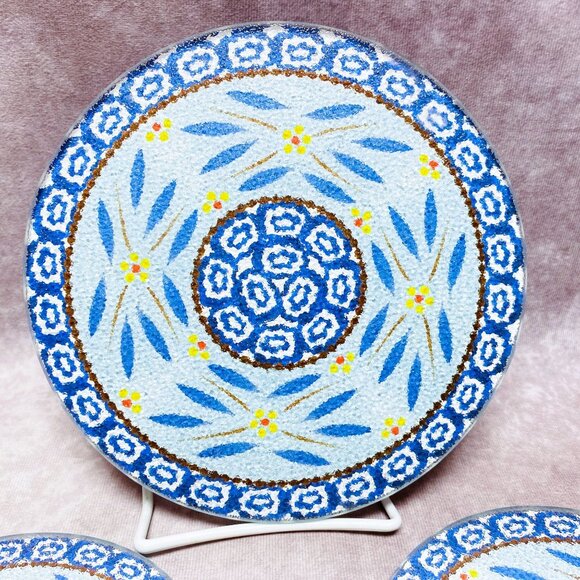 Temp-Tations Old World Blue Pattern Ceramic Trivets Set Of 3 - Picture 2 of 8